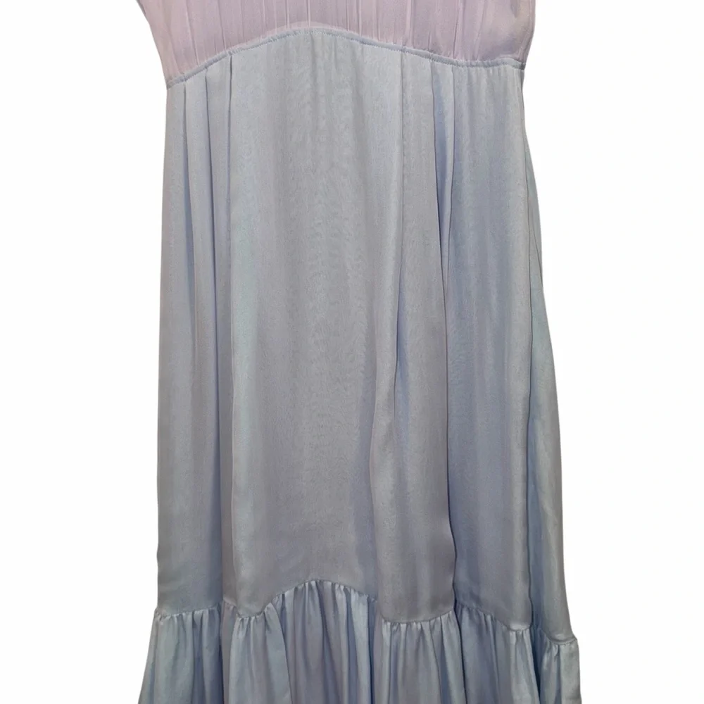 Emporio Armani Purple Blue Midi Dress Silk Chiffon Colorblock 4 Formal Wedding - Picture 4 of 12